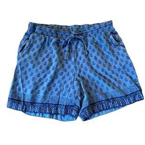 J. Jill Light Blue Printed High Waist Women’s Shorts